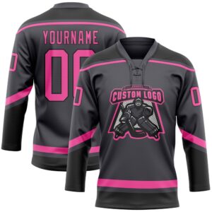 Custom Steel Gray Pink Black Hockey Lace Neck Jersey New Hockey Jersey Personali Sport Team Jersey Shirt 2 xgzkt6.jpg