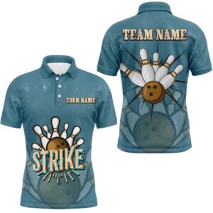 Custom Strike Bowling Men Polo Shirts Vintage&hellip;