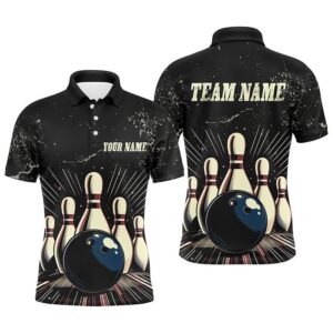 Custom Striking Bowling Men Polo Shirts Grunge&hellip;