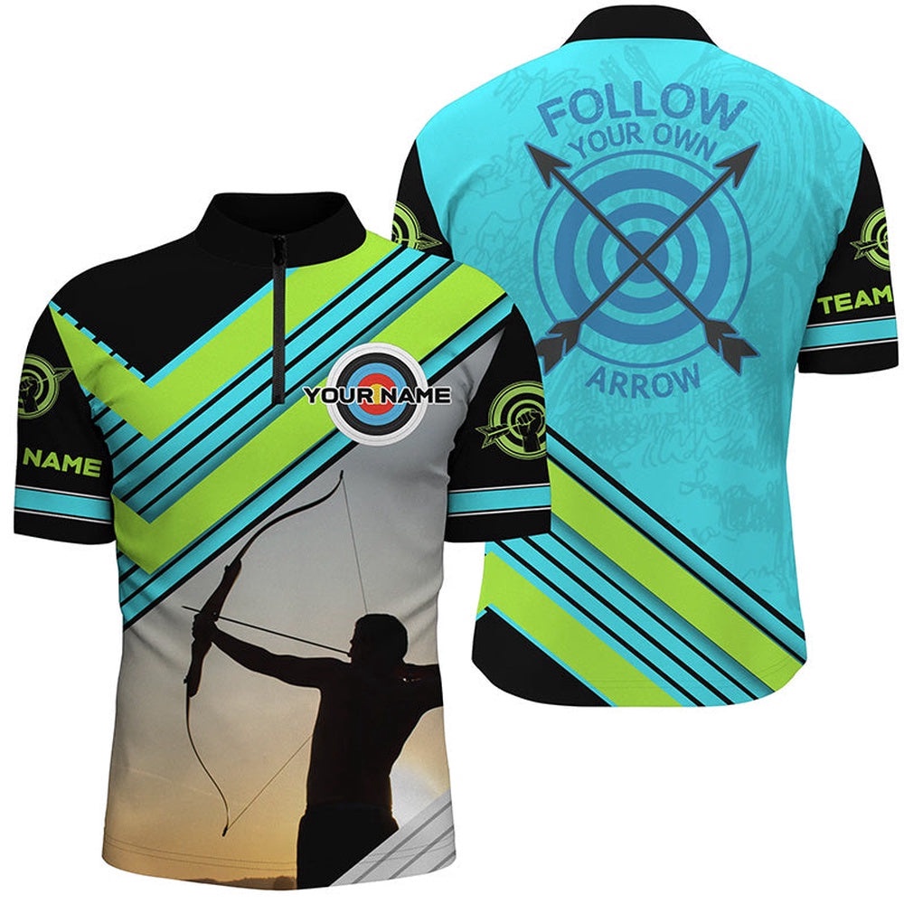 Custom The Archer Follow Your Own Arrow Archery Men Jersey Shirts, Archery Jerseys, Custom Archery Team Shirt