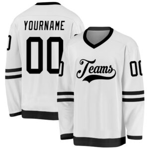 Custom White Black Hockey Jersey, New Hockey&hellip;