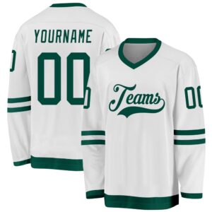 Custom White Green Hockey Jersey, New Hockey&hellip;