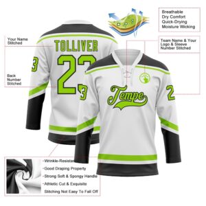 Custom White Neon Green Black Hockey Lace Neck Jersey New Hockey Jersey Personali Sport Team Jersey Shirt 3 wpn4hu.jpg