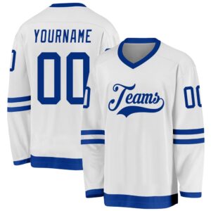 Custom White Royal Hockey Jersey, New Hockey&hellip;