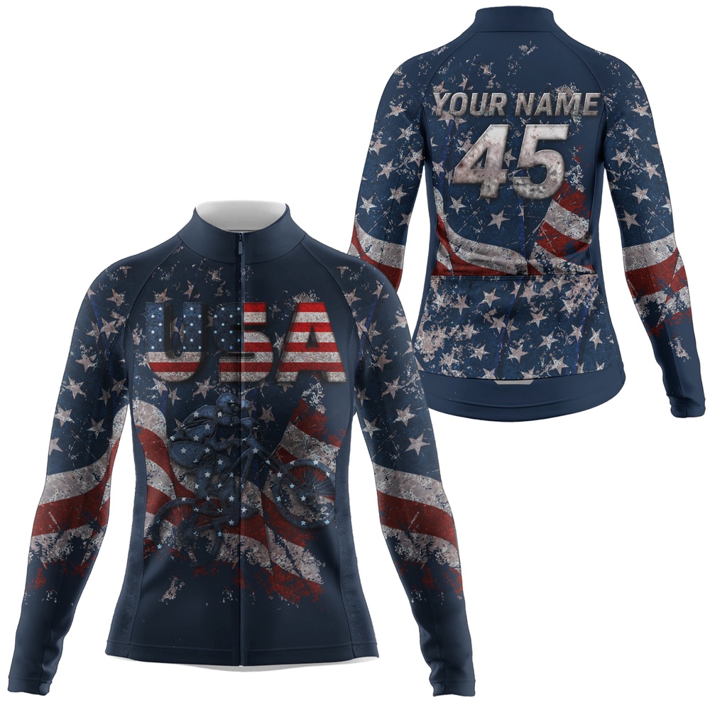 Custom Womens American Cycling Jersey Anti Uv Usa Team Racing Shirt Bicycling Cycle Gear, Custom Mono Cycling Jersey