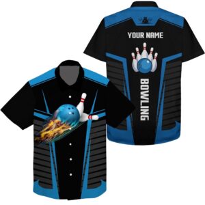 Customize Hawaiian Bowling Shirts With Flame Bowling&hellip;
