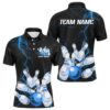 Customized Dragon Bowling Polo Shirts Men Team Bowling Polo Shirt Bowler Outfit Bowling Apparel, Personalized Bowling Team Shirt