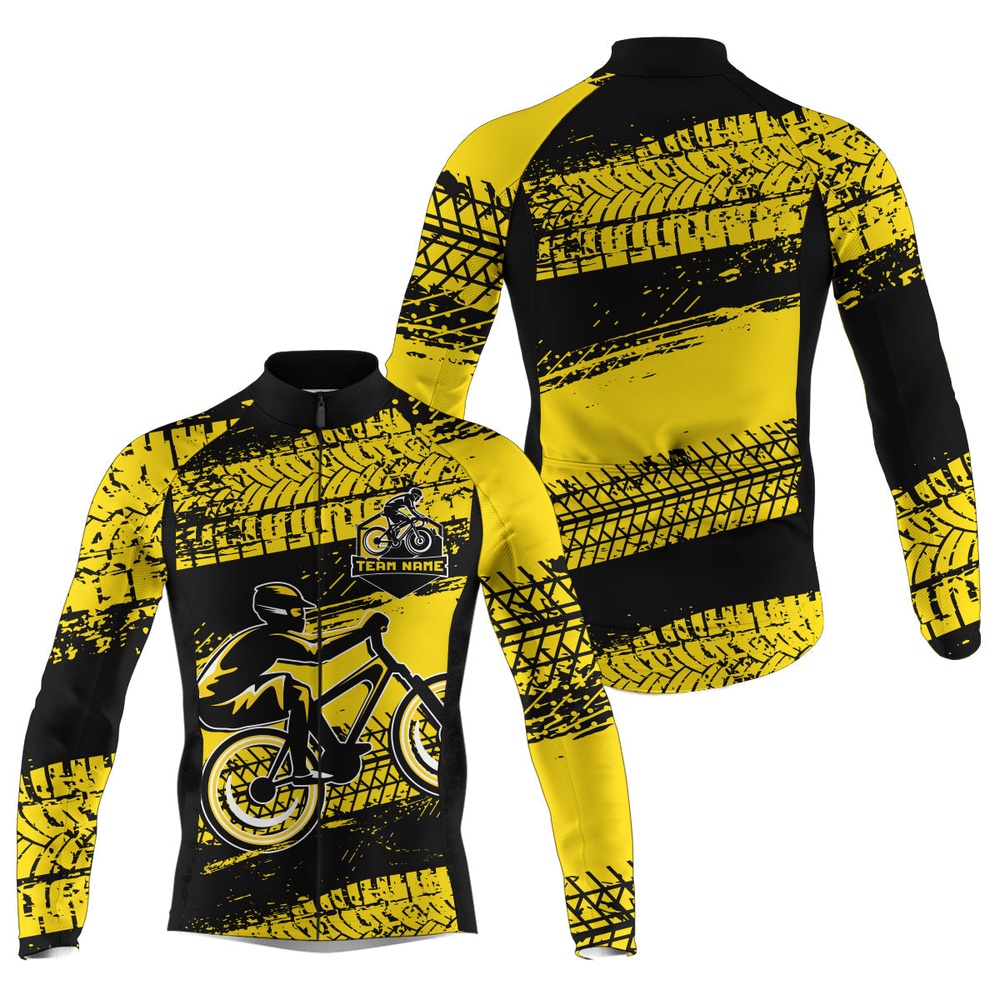 Customized Men Cycling Team Jersey Yellow Biking Athletes Gear Anti Uv Road Racing Cycle Shirt, Custom Mono Cycling Jersey