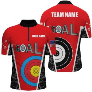 Customized Name Red Archery Goal Men Jersey&hellip;