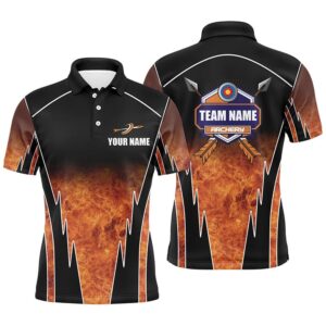 Customized Orange Black Archery Polo Shirts For&hellip;
