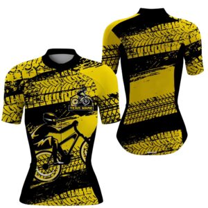 Customized Women Cycling Team Jersey Yellow Biking&hellip;