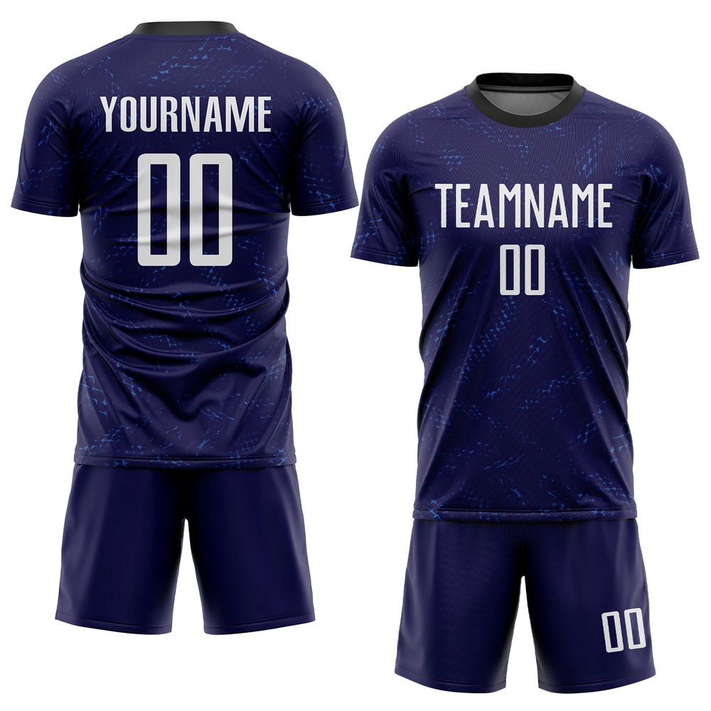Dark Purple White Black Sublimation Soccer Uniform Jersey, Custom Team Soccer Jersey Shirt Dark Purple White Black Sublimation Soccer Uniform Jersey, Custom Team Soccer Jersey Shirt