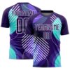 Dark Purple White Gradient Hexagons Pattern Sublimation Soccer Uniform Jersey, Custom Team Soccer Jersey Shirt Dark Purple White Gradient Hexagons Pattern Sublimation Soccer Uniform Jersey, Custom Team Soccer Jersey Shirt