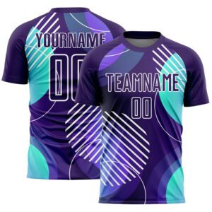 Dark Purple White Geometric Shapes Sublimation Soccer&hellip;