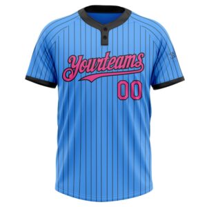 Electric Blue Black Pinstripe Pink Two Button Unisex Softball Jersey Custom Team Softball Jersey 2 mr5xgn.jpg
