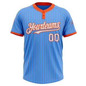 Electric Blue Orange Pinstripe White Two Button Unisex Softball Jersey Custom Team Softball Jersey 2 nnqqzk.jpg