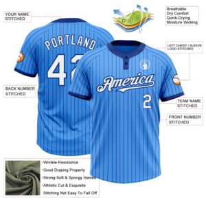 Electric Blue Royal Pinstripe White Two Button Unisex Softball Jersey Custom Team Softball Jersey 3 vby3j7.jpg