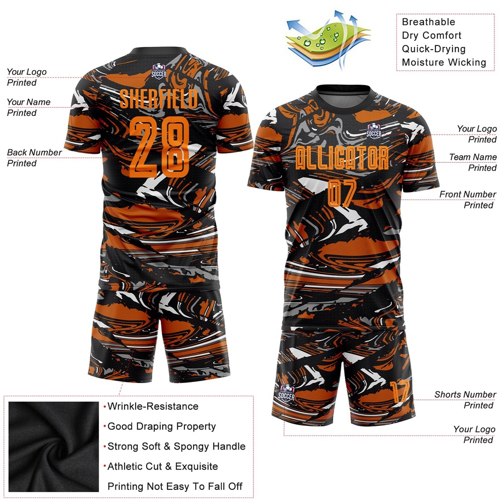 Figure Bay Orange Texas Orange Sublimation Soccer Uniform Jersey, Custom Team Soccer Jersey Shirt