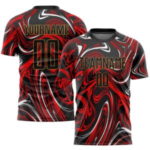 Figure Black Old Gold Sublimation Soccer Uniform&hellip;