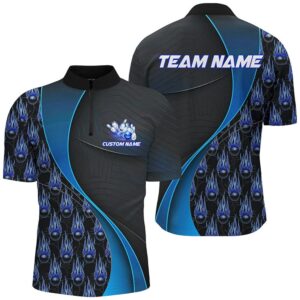 Flame Bowling Ball Pattern Bowling Shirts For&hellip;