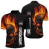 Flame Skull Bowling Shirts For Men, Skull Team Bowling Jersey Bowling Team Shirt, Custom Bowling Team Jersey Shirt