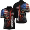 Flame Skull American Flag Team Bowling Shirts For Men, Patriotic Bowling Shirt, Custom Bowling Team Jersey Shirt