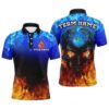 Flame Skull Custom Bowling Polo Shirts For Men And Women, American Bowling Team Polo Shirt, Personalized Bowling Team Shirt Flame Skull Custom Bowling Polo Shirts For Men And Women, American Bowling Team Polo Shirt, Personalized Bowling Team Shirt