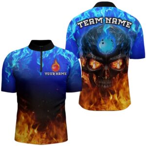 Flame Skull Bowling Shirts Unisex Bowling Team&hellip;