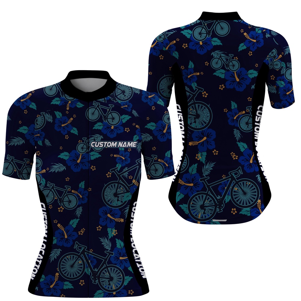 Floral Women Cycling Jersey 3 Pockets Anti Uv Reflective Shirt Custom Name Long Short Sleeve Gear, Custom Mono Cycling Jersey Floral Women Cycling Jersey 3 Pockets Anti Uv Reflective Shirt Custom Name Long Short Sleeve Gear, Custom Mono Cycling Jersey