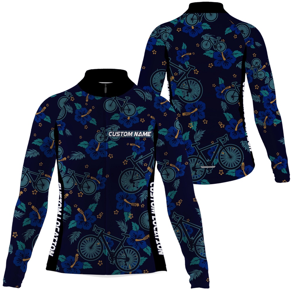 Floral Women Cycling Jersey 3 Pockets Anti Uv Reflective Shirt Custom Name Long Short Sleeve Gear, Custom Mono Cycling Jersey Floral Women Cycling Jersey 3 Pockets Anti Uv Reflective Shirt Custom Name Long Short Sleeve Gear, Custom Mono Cycling Jersey