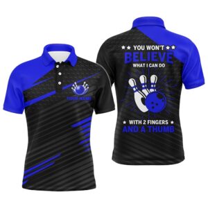 Funny Bowling Polo Shirt For Men, Blue&hellip;