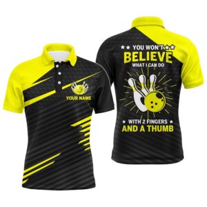Funny Bowling Polo Shirt For Men, Yellow&hellip;