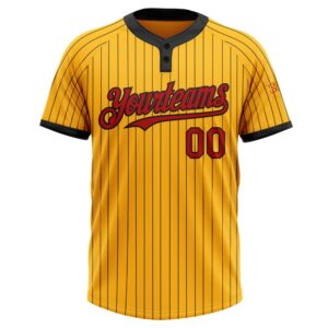 Gold Black Pinstripe Red Two Button Unisex Softball Jersey Custom Team Softball Jersey 2 acsj5v.jpg