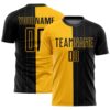 Gold Black Old Gold Sublimation Soccer Uniform Jersey, Custom Team Soccer Jersey Shirt