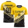 Gold Black White Sublimation Split Fashion Soccer Uniform Jersey, Custom Team Soccer Jersey Shirt