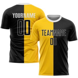 Gold Black White Sublimation Split Fashion Soccer&hellip;
