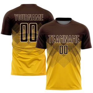 Gold Brown Cream Sublimation Soccer Uniform Jersey,&hellip;