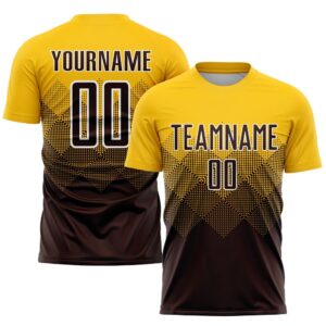 Gold Brown White Sublimation Soccer Uniform Jersey,&hellip;