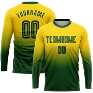 Gold Green Sublimation Long Sleeve Fade Fashion&hellip;