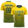 Gold Kelly Green Red Black Sublimation Senegalese Flag Soccer Uniform Jersey, Custom Team Soccer Jersey Shirt