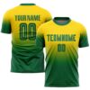 Gold Kelly Green Red Black Sublimation Senegalese Flag Soccer Uniform Jersey, Custom Team Soccer Jersey Shirt