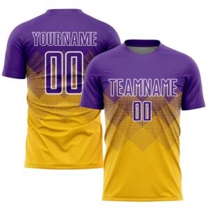 Gold Purple White Sublimation Soccer Uniform Jersey,&hellip;