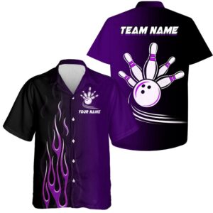 Gradient Purple Bowling League Jerseys, Custom Button&hellip;