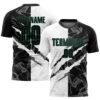 Graffiti Pattern Black Gray Scratch Sublimation Soccer Uniform Jersey, Custom Team Soccer Jersey Shirt