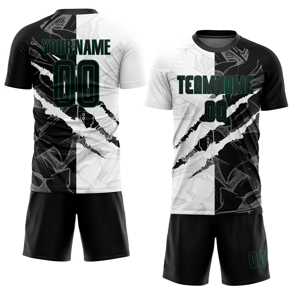 Graffiti Pattern Black Kelly Green Scratch Sublimation Soccer Uniform Jersey, Custom Team Soccer Jersey Shirt Graffiti Pattern Black Kelly Green Scratch Sublimation Soccer Uniform Jersey, Custom Team Soccer Jersey Shirt