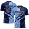 Graffiti Pattern Light Blue Pink Scratch Sublimation Soccer Uniform Jersey, Custom Team Soccer Jersey Shirt