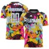 Graffiti Pattern White Black Red Yellow Scratch Sublimation Soccer Uniform Jersey, Custom Team Soccer Jersey Shirt