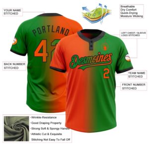 Grass Green Orange Black Gradient Fashion Two Button Unisex Softball Jersey Custom Team Softball Jersey 3 dxsjkx.jpg