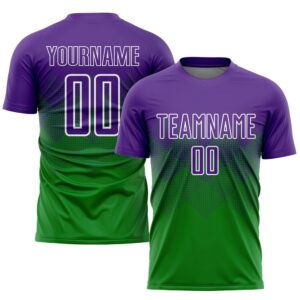 Grass Green Purple White Sublimation Soccer Uniform&hellip;