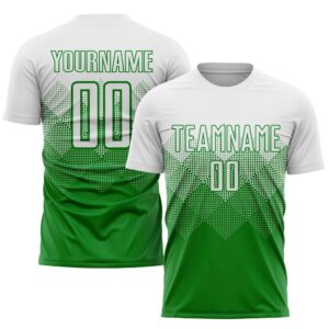 Grass Green White Sublimation Soccer Uniform Jersey,&hellip;